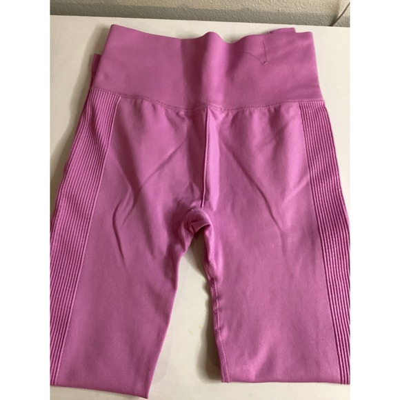 Forever 21 Womens High Waisted Seamless Ribbed Leggings Orchid Pink Size S - Picture 4 of 4